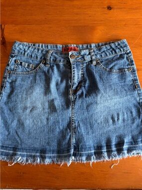 Y2K Denim Skirt with Embellished back pockets